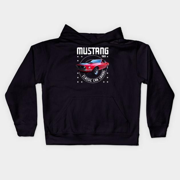 Classic Car Mustang Mach one Kids Hoodie by cecatto1994